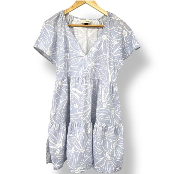 Universal Thread Flutter Short Sleeve Mini Skater Dress Light Blue Small - Picture 2 of 8